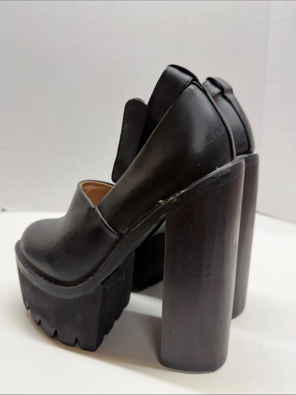 Jeffrey Campbell Scully Platform Heels Lug Sole High Heel Shoes Black Size 6.5